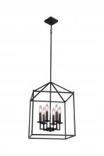  LIT6932BK+MC - 16" 6x40W Pendant in Black finish with replaceable socket rings in Black, Gold and Satin Nickel